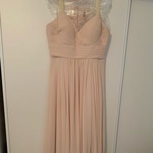 Chiffon pale pink long dress